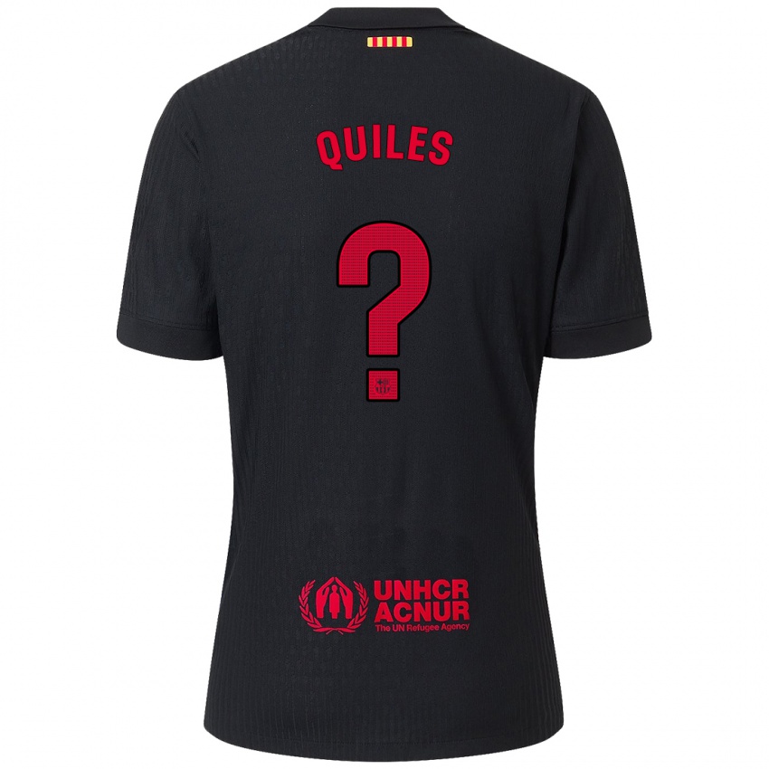 Enfant Maillot Jan Quiles #0 Noir Rouge Tenues Extérieur 2024/25 T-Shirt Belgique