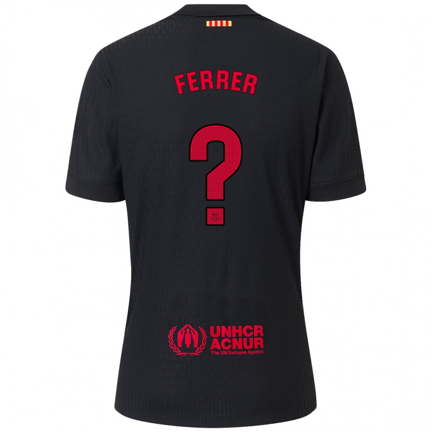 Enfant Maillot Dani Ferrer #0 Noir Rouge Tenues Extérieur 2024/25 T-Shirt Belgique