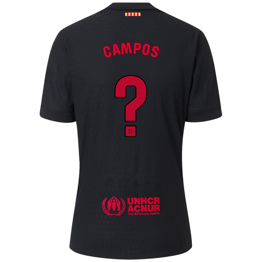 Enfant Maillot Alex Campos #0 Noir Rouge Tenues Extérieur 2024/25 T-Shirt Belgique