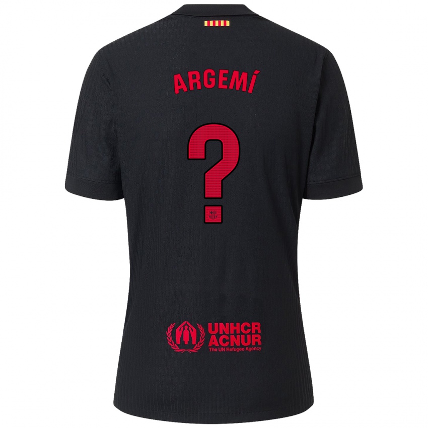 Enfant Maillot Adam Argemí #0 Noir Rouge Tenues Extérieur 2024/25 T-Shirt Belgique