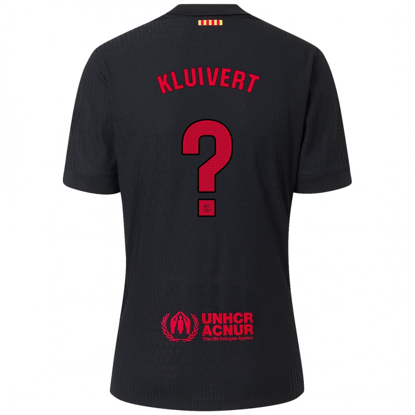 Enfant Maillot Shane Kluivert #0 Noir Rouge Tenues Extérieur 2024/25 T-Shirt Belgique