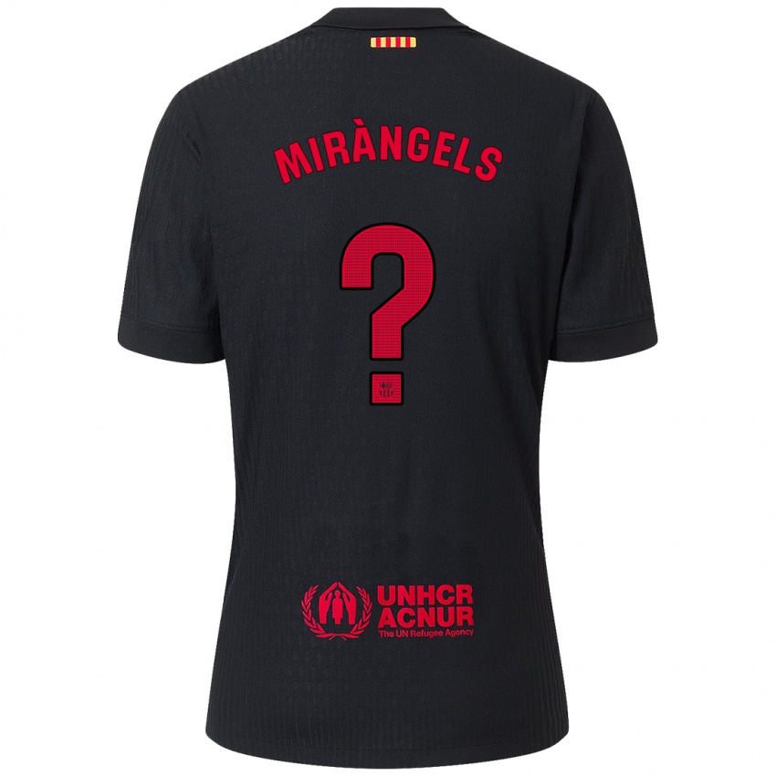 Enfant Maillot Xavi Miràngels #0 Noir Rouge Tenues Extérieur 2024/25 T-Shirt Belgique