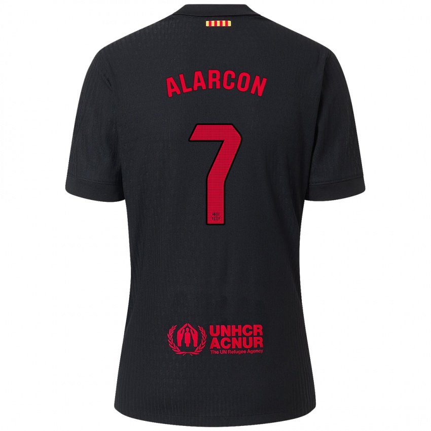 Enfant Maillot Angel Alarcon #7 Noir Rouge Tenues Extérieur 2024/25 T-Shirt Belgique