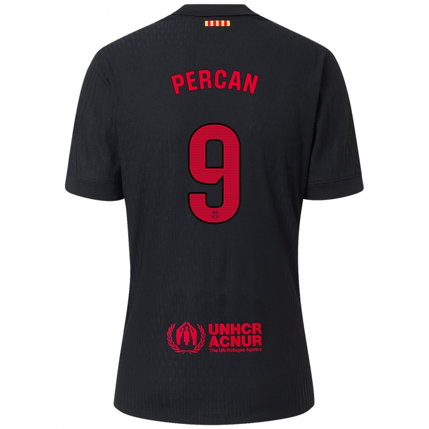 Kinder Diego Percan #9 Schwarz Rot Auswärtstrikot Trikot 2024/25 T-Shirt Belgien