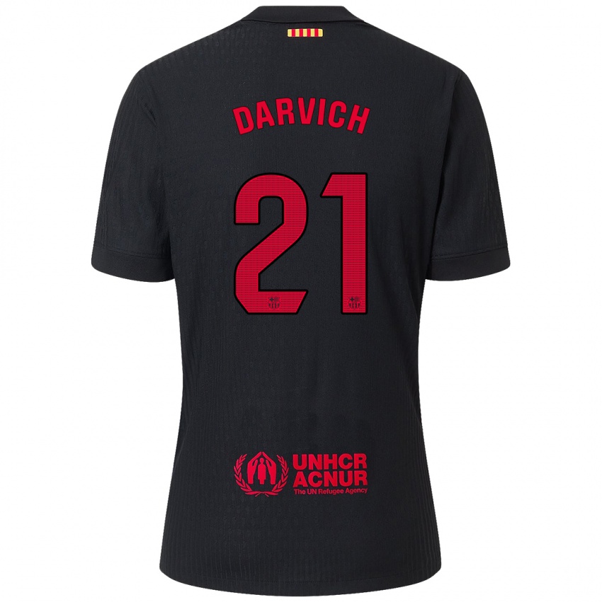 Enfant Maillot Noah Darvich #21 Noir Rouge Tenues Extérieur 2024/25 T-Shirt Belgique