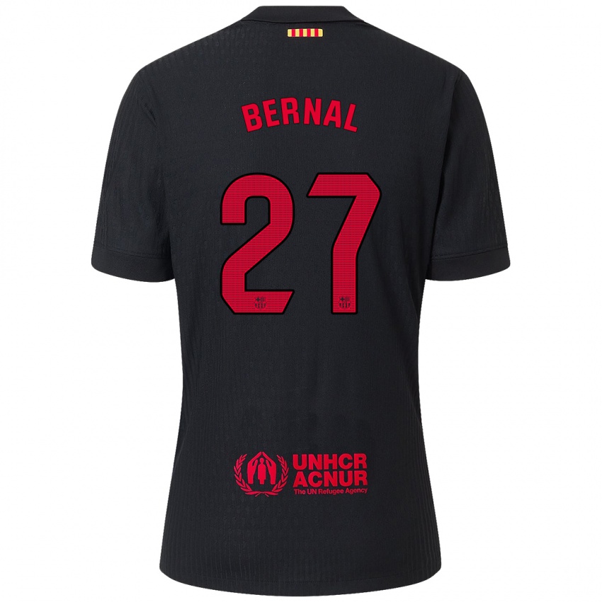 Enfant Maillot Marc Bernal #27 Noir Rouge Tenues Extérieur 2024/25 T-Shirt Belgique