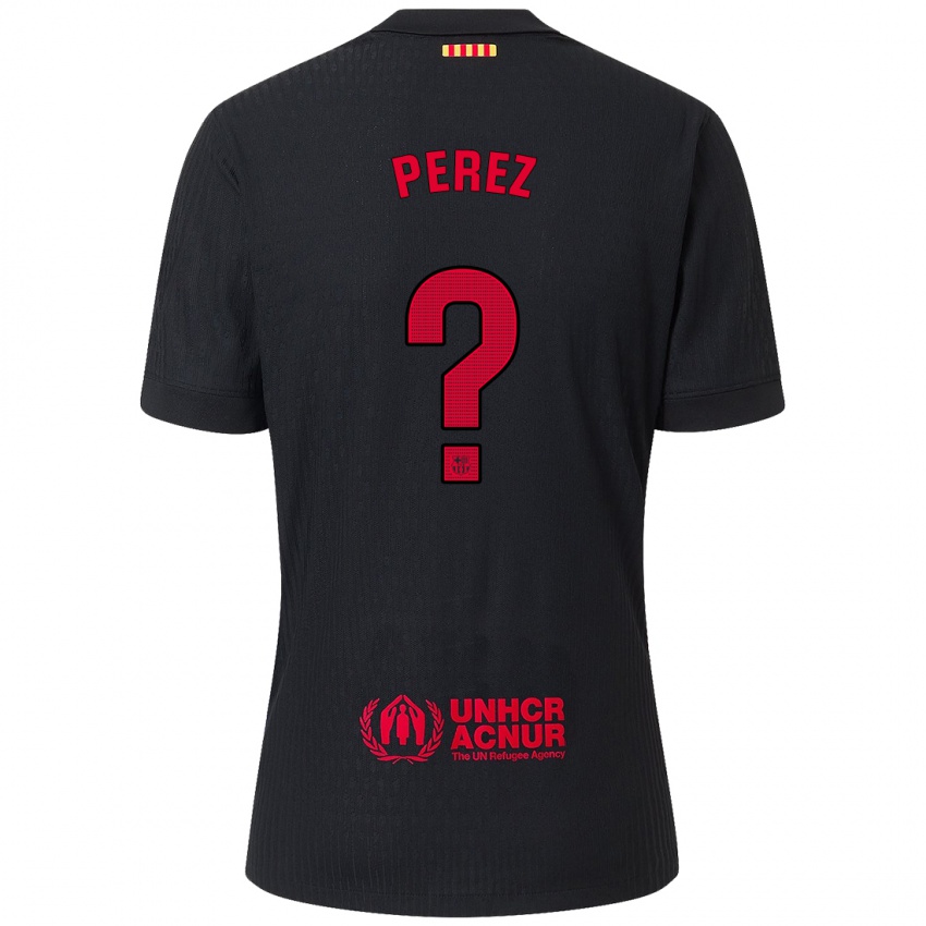 Enfant Maillot María Pérez #0 Noir Rouge Tenues Extérieur 2024/25 T-Shirt Belgique