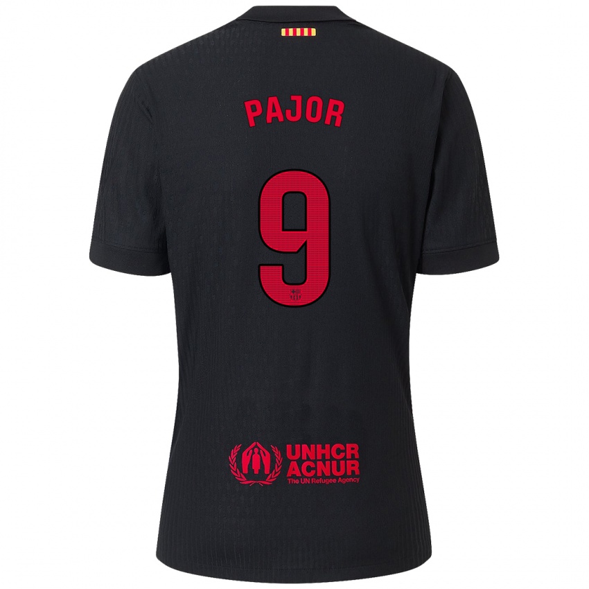 Enfant Maillot Ewa Pajor #9 Noir Rouge Tenues Extérieur 2024/25 T-Shirt Belgique