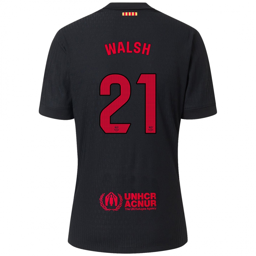 Enfant Maillot Keira Walsh #21 Noir Rouge Tenues Extérieur 2024/25 T-Shirt Belgique