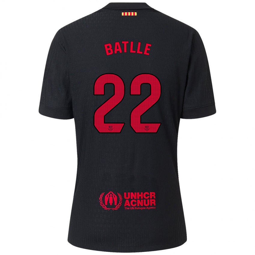 Enfant Maillot Ona Batlle #22 Noir Rouge Tenues Extérieur 2024/25 T-Shirt Belgique