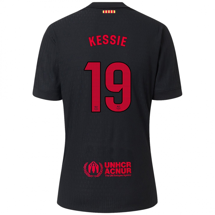 Enfant Maillot Franck Kessie #19 Noir Rouge Tenues Extérieur 2024/25 T-Shirt Belgique