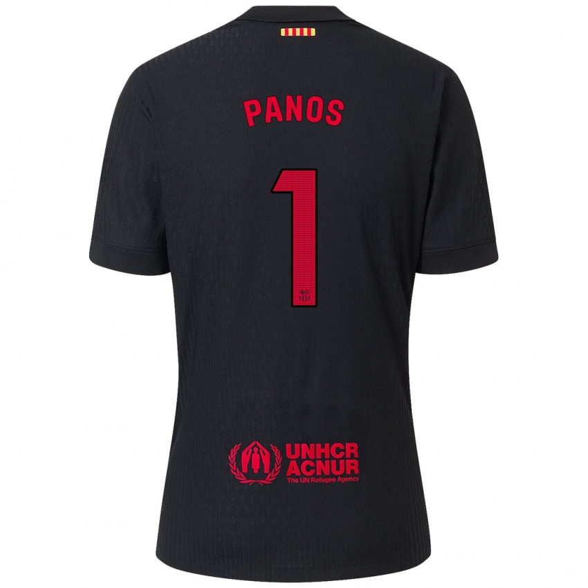 Enfant Maillot Sandra Panos #1 Noir Rouge Tenues Extérieur 2024/25 T-Shirt Belgique