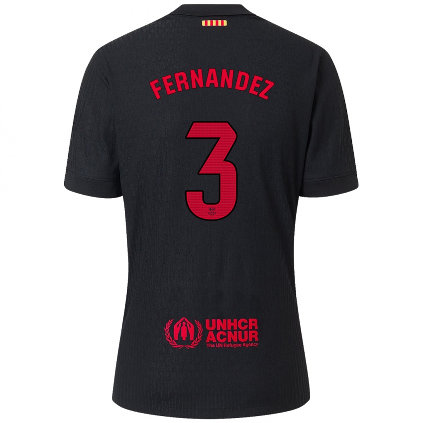 Enfant Maillot Jana Fernandez #3 Noir Rouge Tenues Extérieur 2024/25 T-Shirt Belgique