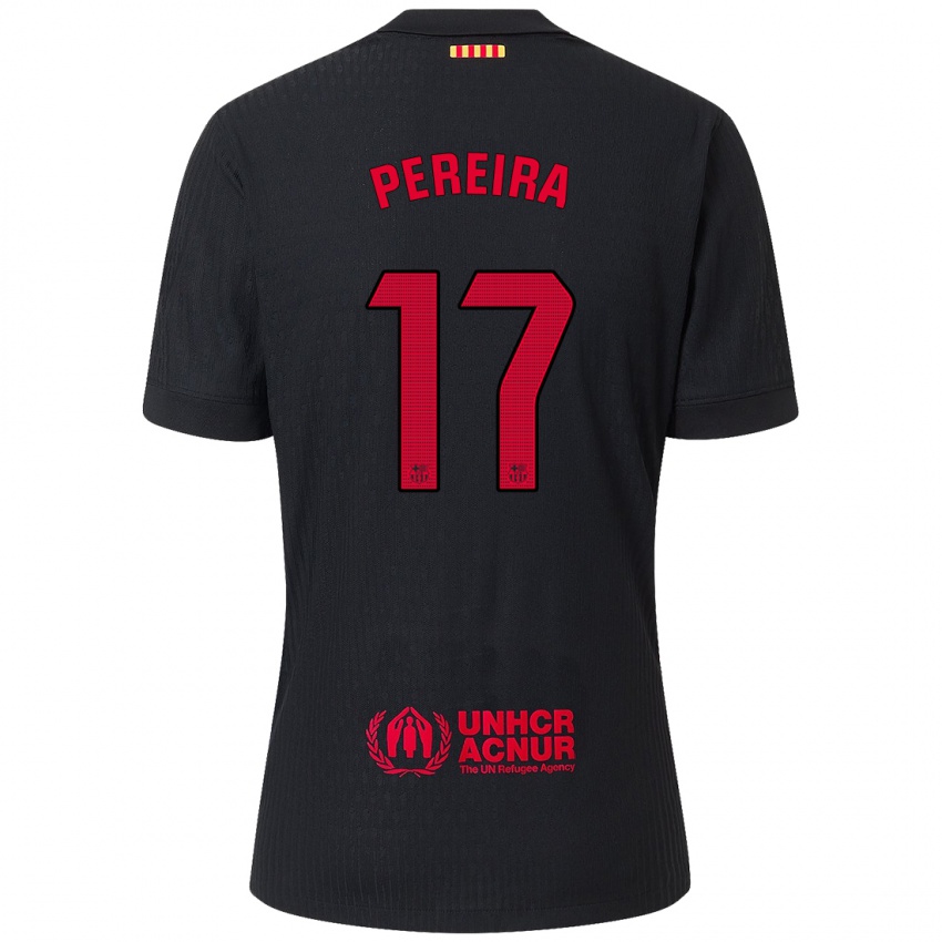 Enfant Maillot Andrea Pereira #17 Noir Rouge Tenues Extérieur 2024/25 T-Shirt Belgique