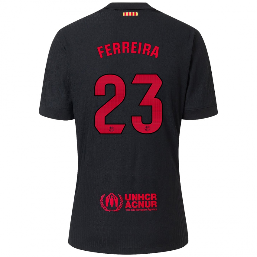 Enfant Maillot Geyse Ferreira #23 Noir Rouge Tenues Extérieur 2024/25 T-Shirt Belgique