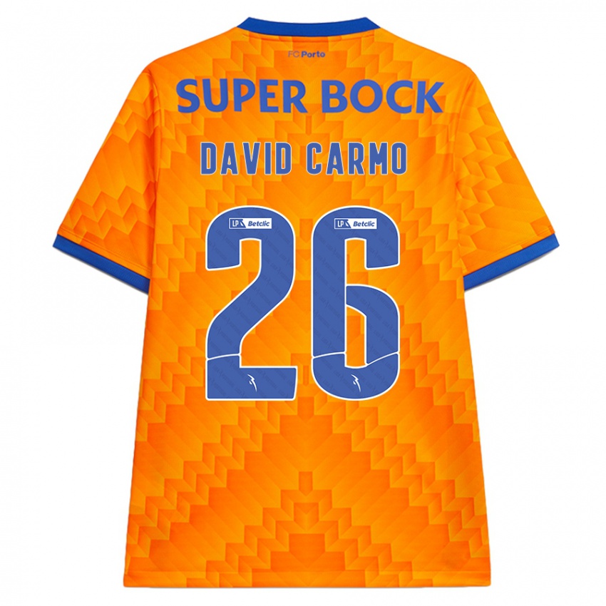 Enfant Maillot David Carmo #26 Orange Tenues Extérieur 2024/25 T-Shirt Belgique