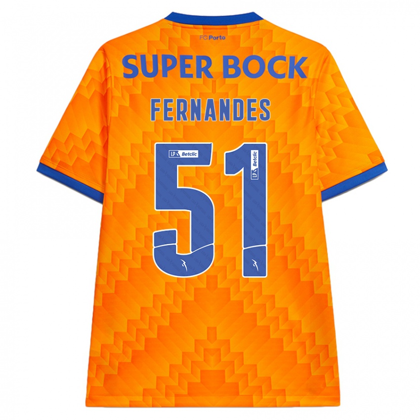 Enfant Maillot Diogo Fernandes #51 Orange Tenues Extérieur 2024/25 T-Shirt Belgique