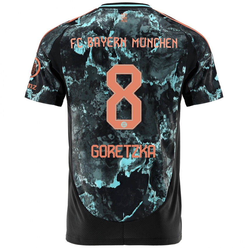 Enfant Maillot Leon Goretzka #8 Noir Tenues Extérieur 2024/25 T-Shirt Belgique