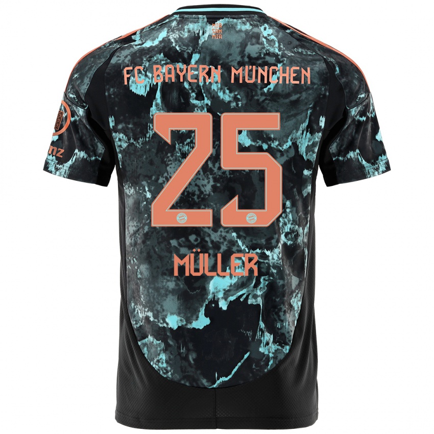 Kinderen Thomas Muller #25 Zwart Uitshirt Uittenue 2024/25 T-Shirt België