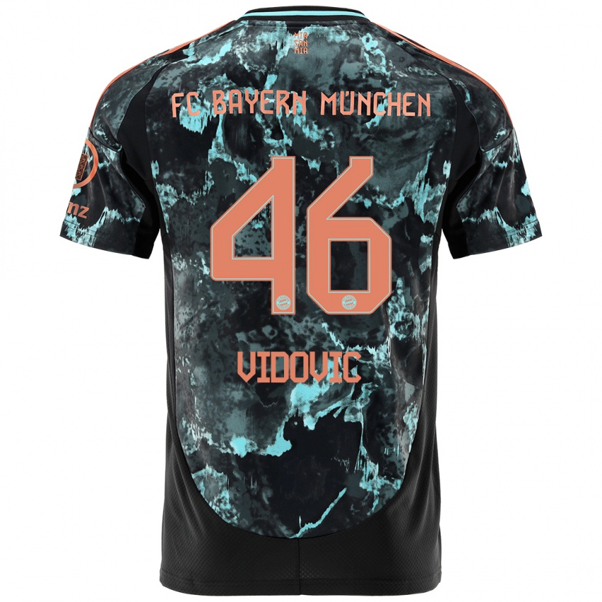 Enfant Maillot Gabriel Vidovic #46 Noir Tenues Extérieur 2024/25 T-Shirt Belgique