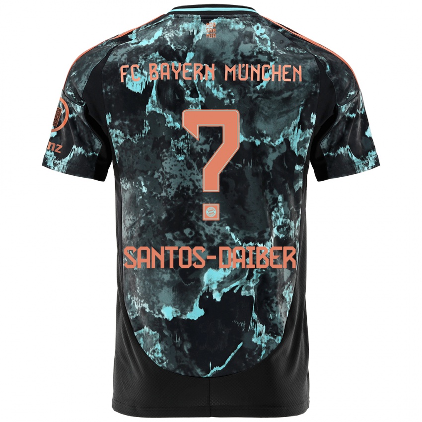 Kinderen David Santos-Daiber #0 Zwart Uitshirt Uittenue 2024/25 T-Shirt België