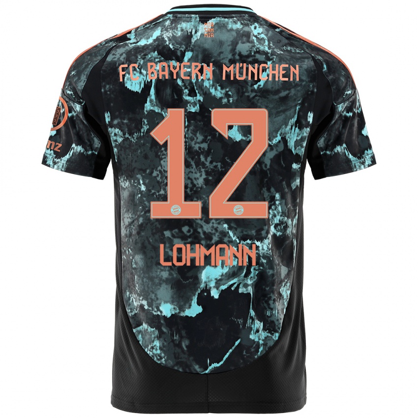 Enfant Maillot Sydney Lohmann #12 Noir Tenues Extérieur 2024/25 T-Shirt Belgique