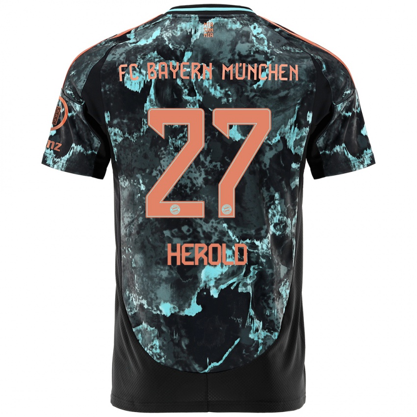 Kinderen David Herold #27 Zwart Uitshirt Uittenue 2024/25 T-Shirt België