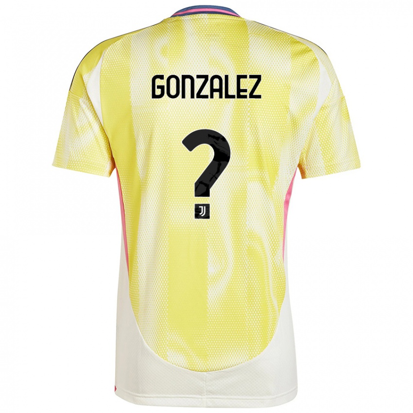 Enfant Maillot Facundo González #0 Jaune Solaire Tenues Extérieur 2024/25 T-Shirt Belgique