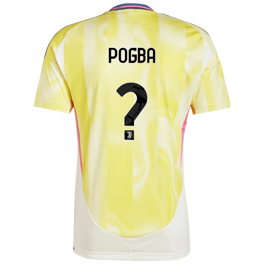 Enfant Maillot Paul Pogba #0 Jaune Solaire Tenues Extérieur 2024/25 T-Shirt Belgique