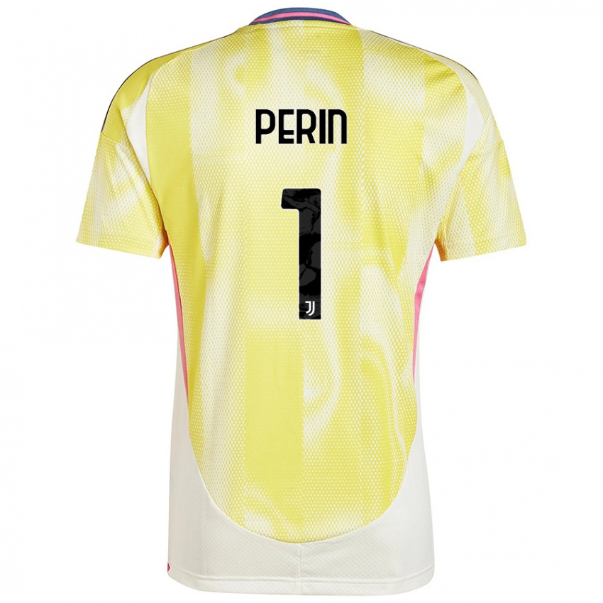 Enfant Maillot Mattia Perin #1 Jaune Solaire Tenues Extérieur 2024/25 T-Shirt Belgique