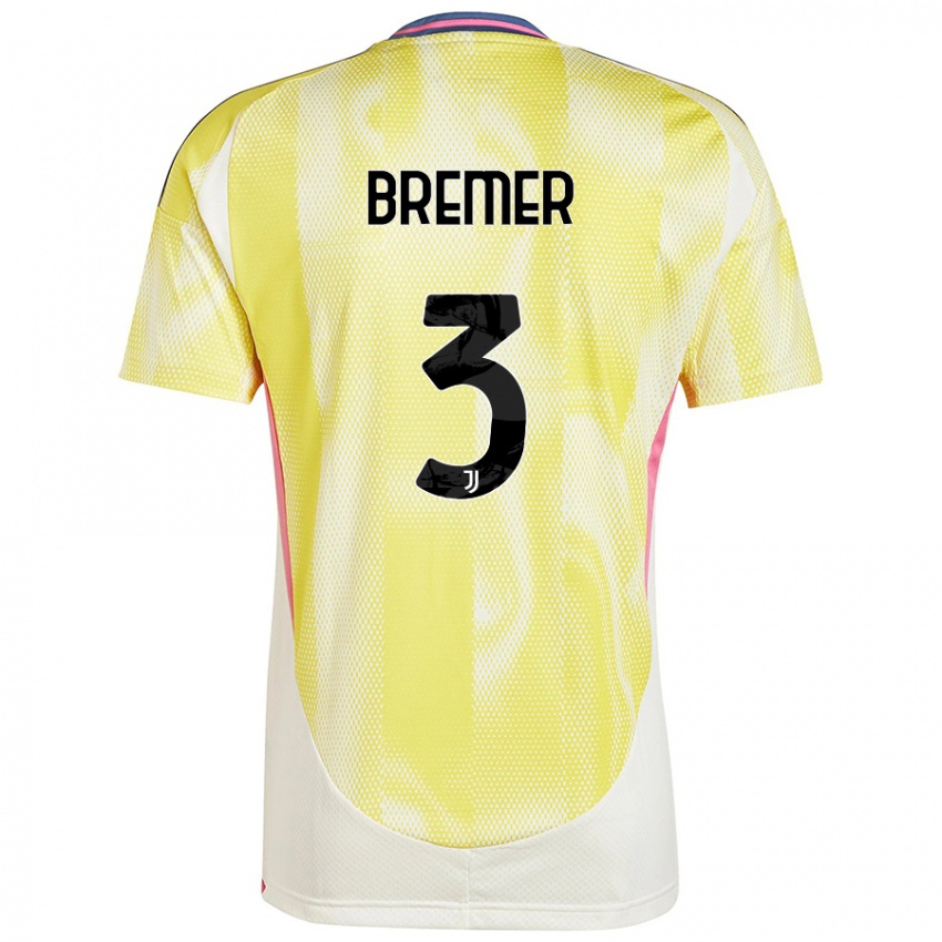 Enfant Maillot Bremer #3 Jaune Solaire Tenues Extérieur 2024/25 T-Shirt Belgique