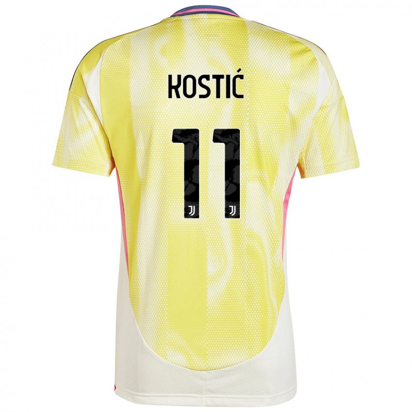 Enfant Maillot Filip Kostic #11 Jaune Solaire Tenues Extérieur 2024/25 T-Shirt Belgique