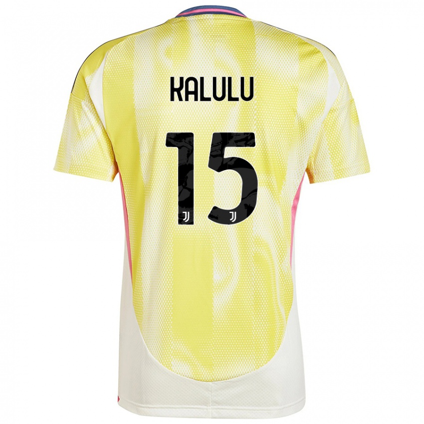 Enfant Maillot Pierre Kalulu #15 Jaune Solaire Tenues Extérieur 2024/25 T-Shirt Belgique