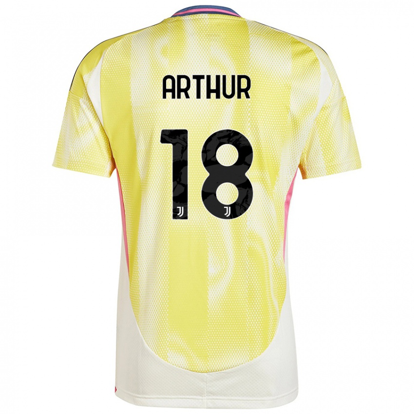 Enfant Maillot Arthur Melo #18 Jaune Solaire Tenues Extérieur 2024/25 T-Shirt Belgique