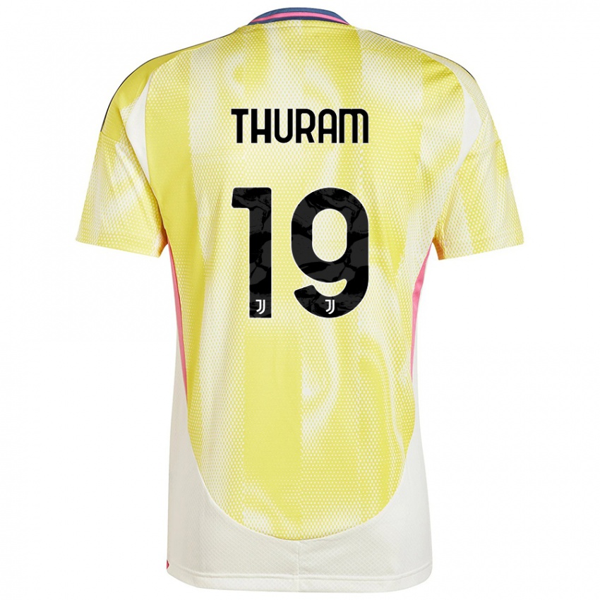 Enfant Maillot Khéphren Thuram #19 Jaune Solaire Tenues Extérieur 2024/25 T-Shirt Belgique