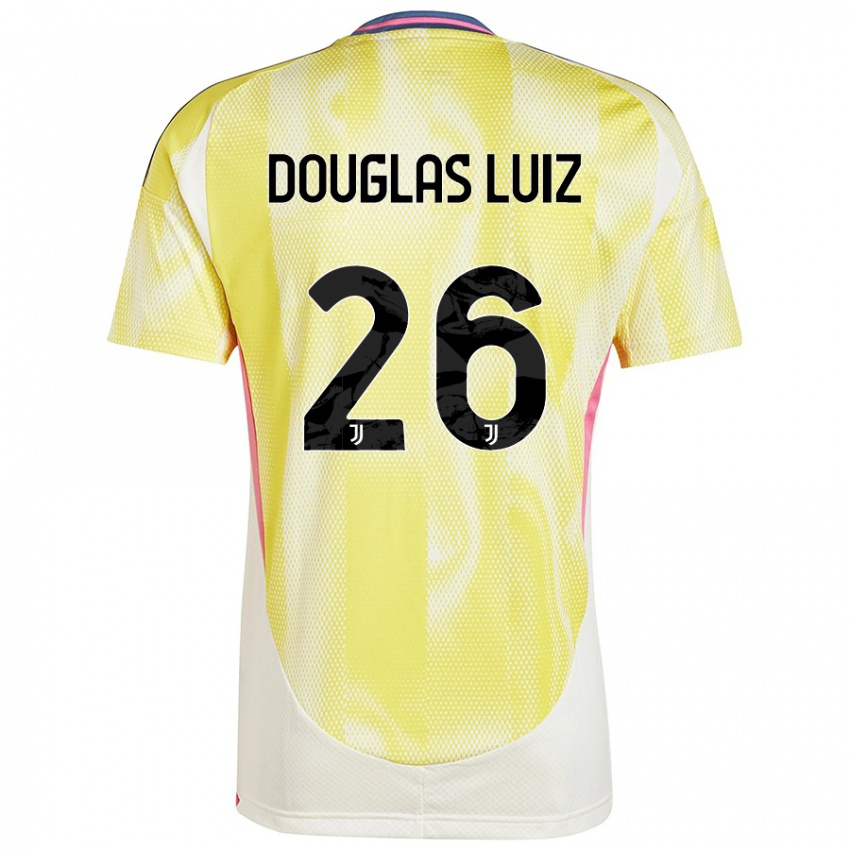 Enfant Maillot Douglas Luiz #26 Jaune Solaire Tenues Extérieur 2024/25 T-Shirt Belgique