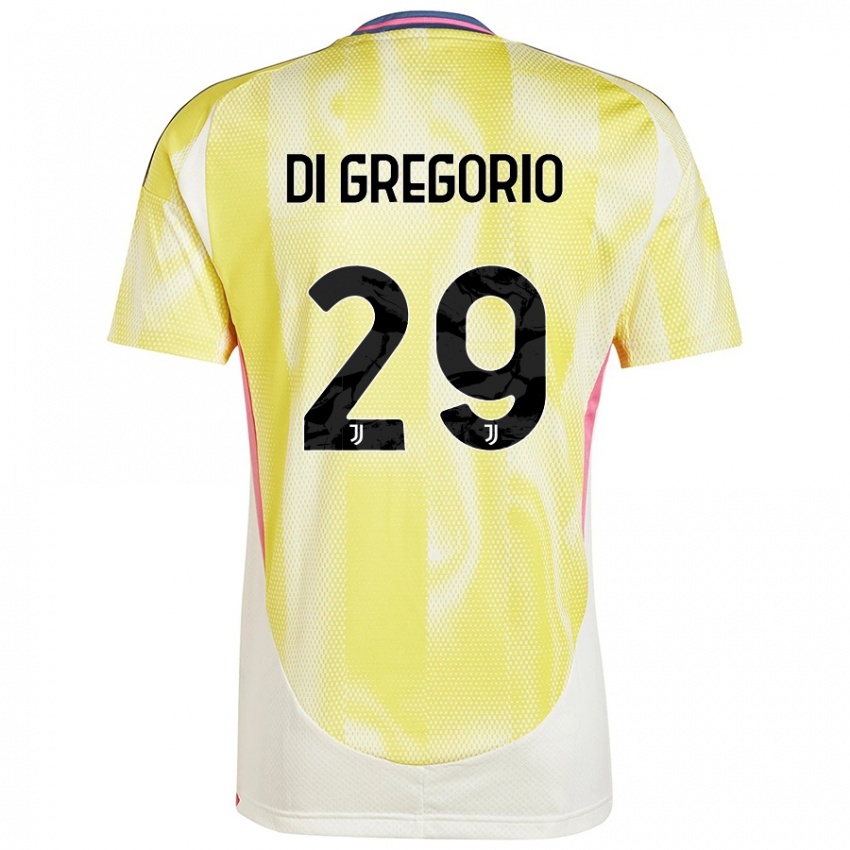 Enfant Maillot Michele Di Gregorio #29 Jaune Solaire Tenues Extérieur 2024/25 T-Shirt Belgique