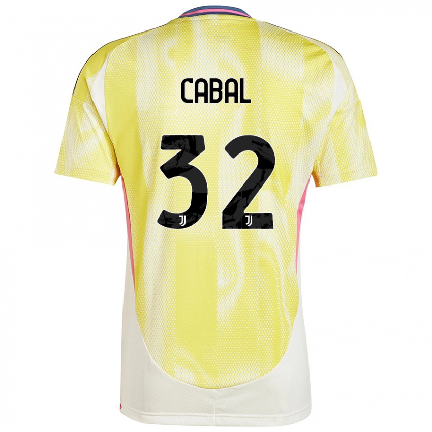 Enfant Maillot Juan Cabal #32 Jaune Solaire Tenues Extérieur 2024/25 T-Shirt Belgique