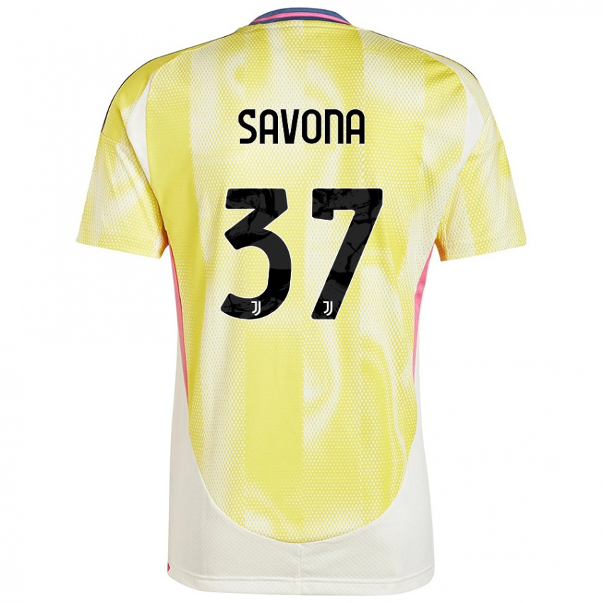 Enfant Maillot Nicolo Savona #37 Jaune Solaire Tenues Extérieur 2024/25 T-Shirt Belgique