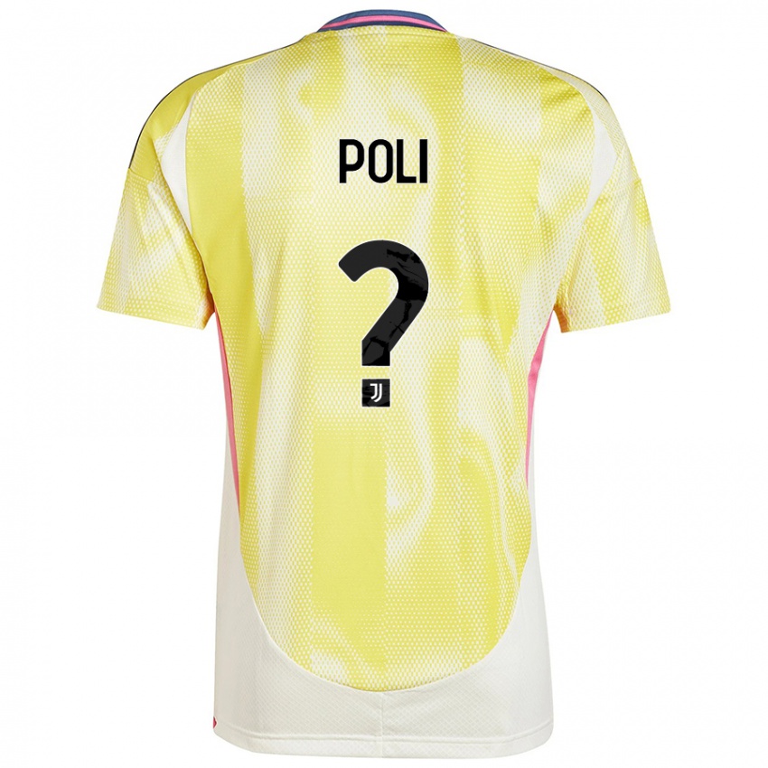 Enfant Maillot Fabrizio Poli #0 Jaune Solaire Tenues Extérieur 2024/25 T-Shirt Belgique