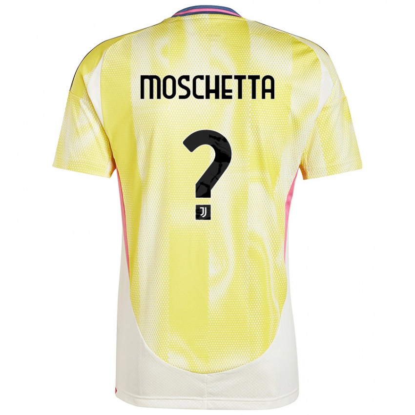 Enfant Maillot Lorenzo Moschetta #0 Jaune Solaire Tenues Extérieur 2024/25 T-Shirt Belgique