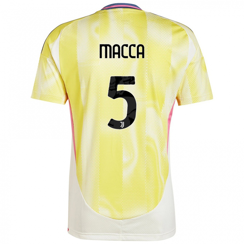 Enfant Maillot Federico Macca #5 Jaune Solaire Tenues Extérieur 2024/25 T-Shirt Belgique