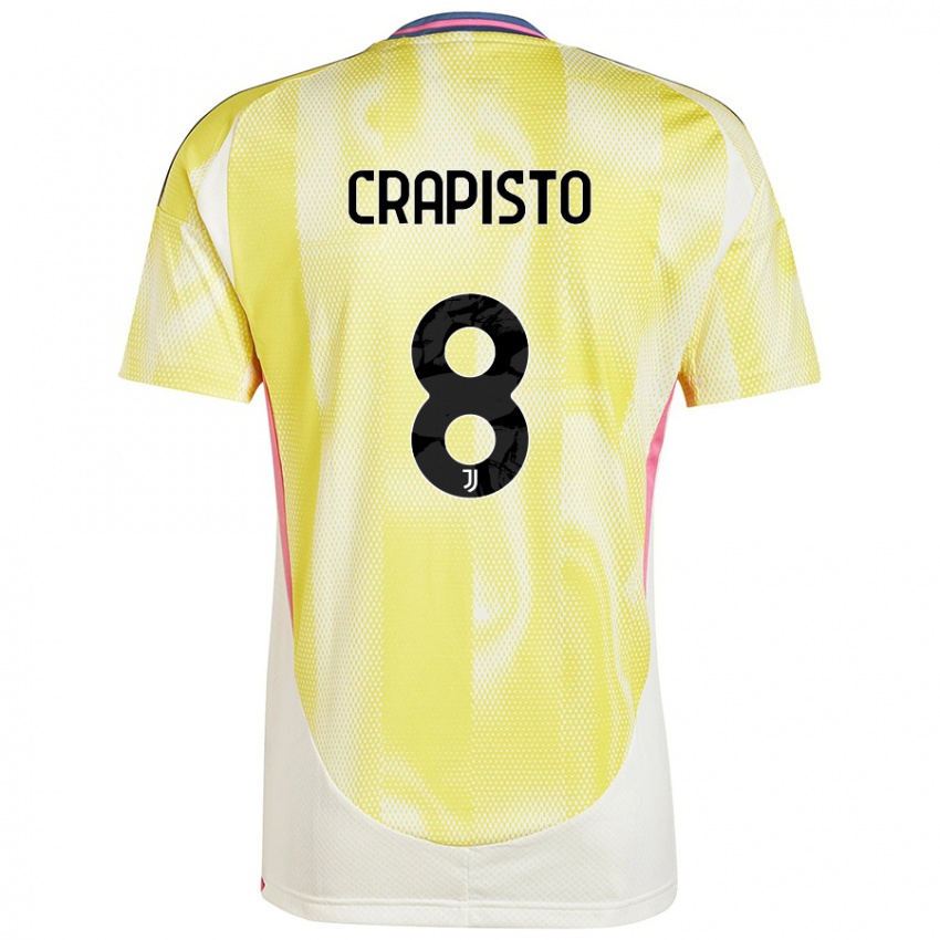 Enfant Maillot Francesco Crapisto #8 Jaune Solaire Tenues Extérieur 2024/25 T-Shirt Belgique