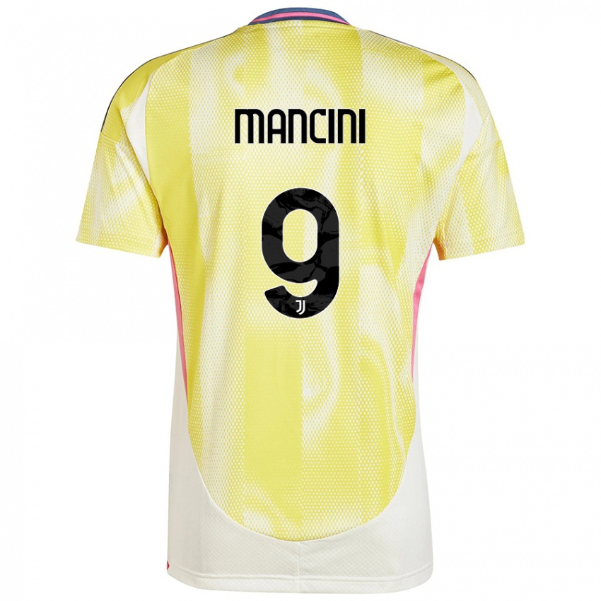 Enfant Maillot Tommaso Mancini #9 Jaune Solaire Tenues Extérieur 2024/25 T-Shirt Belgique