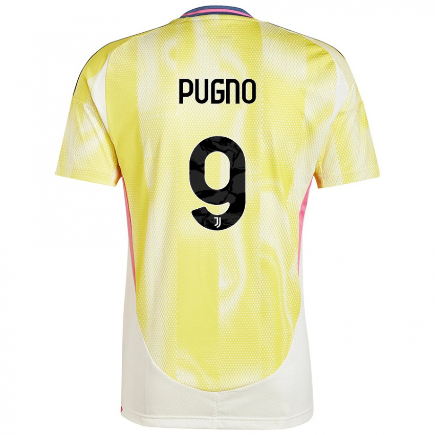 Enfant Maillot Diego Pugno #9 Jaune Solaire Tenues Extérieur 2024/25 T-Shirt Belgique