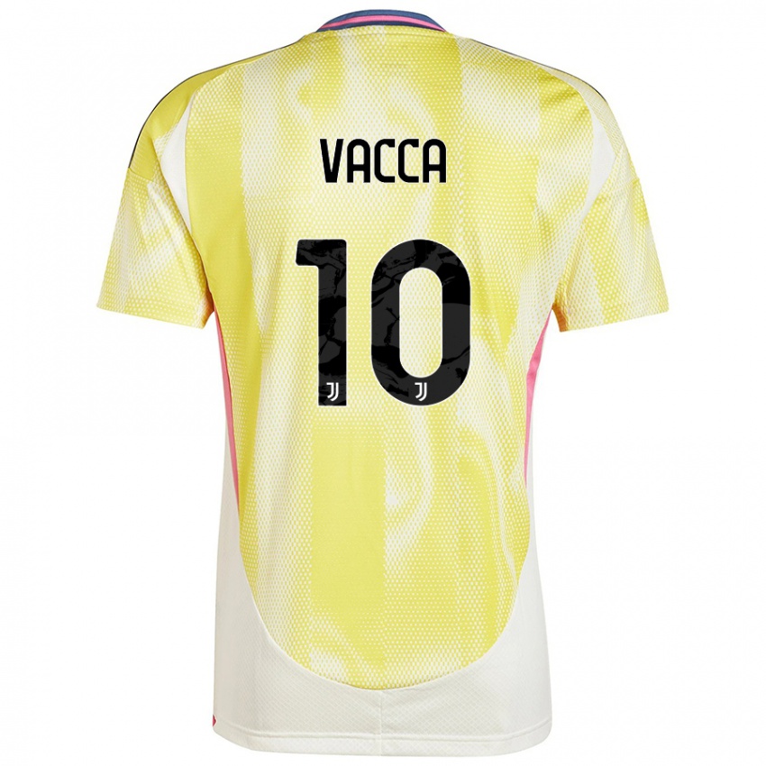 Kinderen Alessio Vacca #10 Zonnig Geel Uitshirt Uittenue 2024/25 T-Shirt België