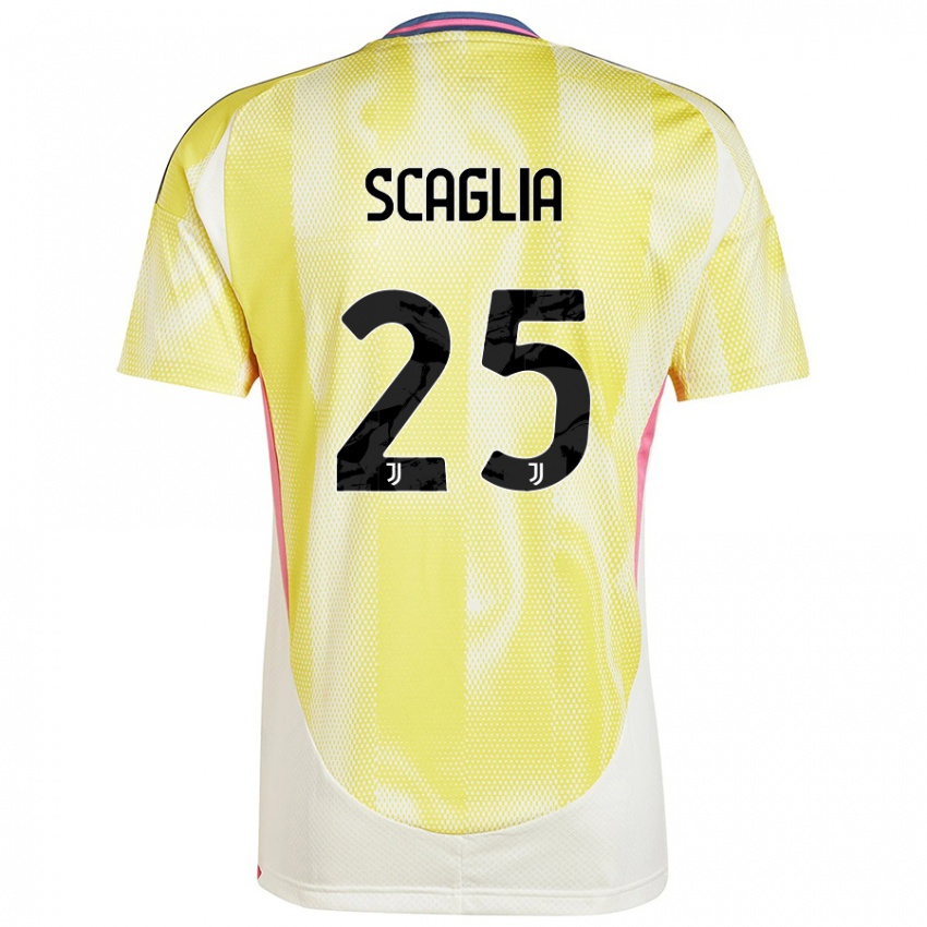 Enfant Maillot Simone Scaglia #25 Jaune Solaire Tenues Extérieur 2024/25 T-Shirt Belgique