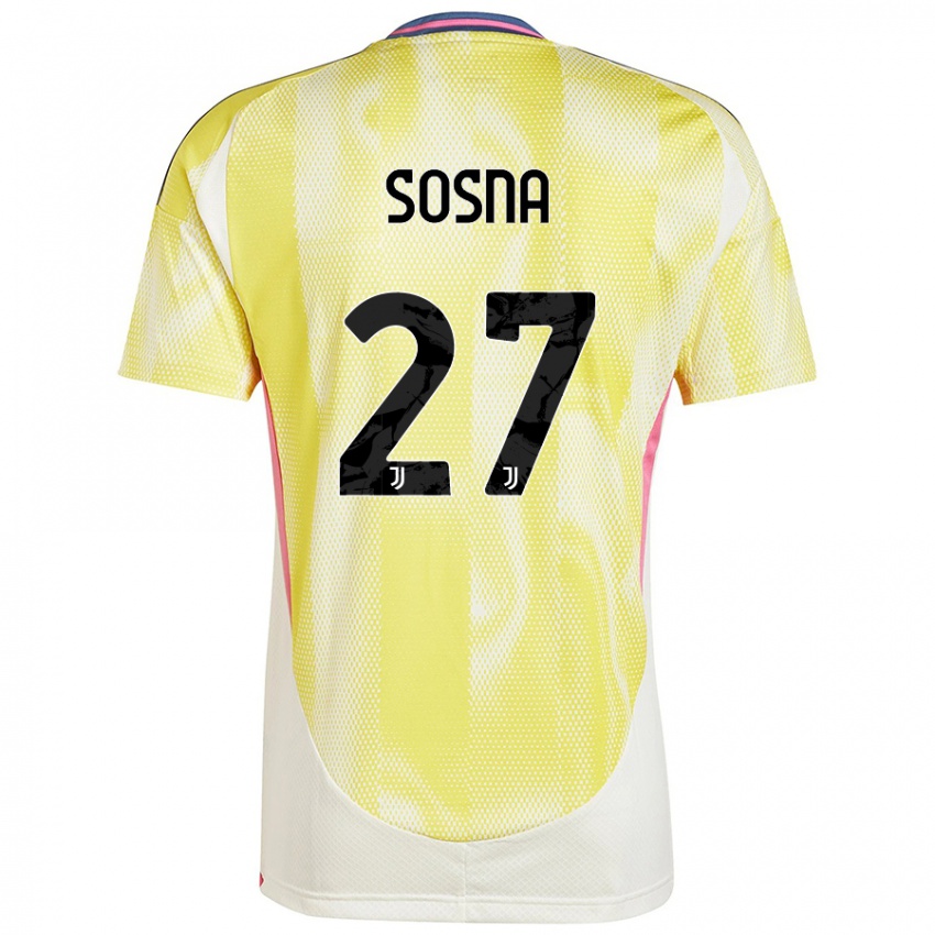 Enfant Maillot Adam Sosna #27 Jaune Solaire Tenues Extérieur 2024/25 T-Shirt Belgique