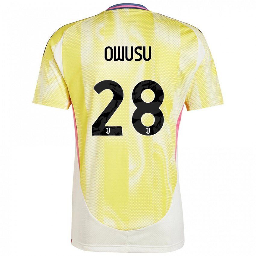 Enfant Maillot Augusto Owusu #28 Jaune Solaire Tenues Extérieur 2024/25 T-Shirt Belgique