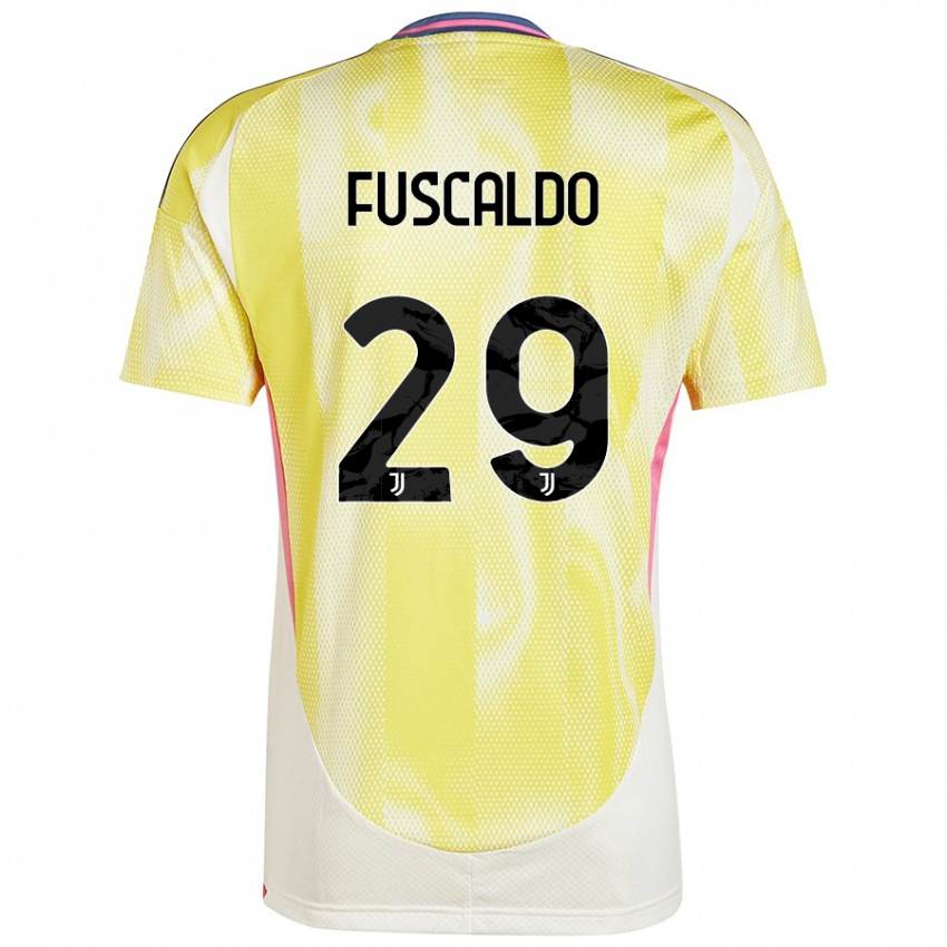 Enfant Maillot Matteo Fuscaldo #29 Jaune Solaire Tenues Extérieur 2024/25 T-Shirt Belgique